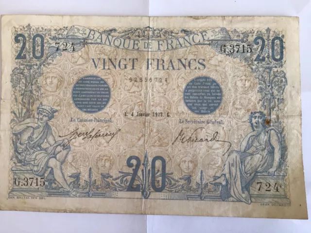 20 Francs Banque De France 1913