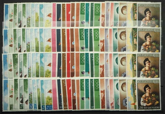 1960 San Marino; 20 komplette Jahrgänge, postfrisch/MNH, ME 1036,- 3