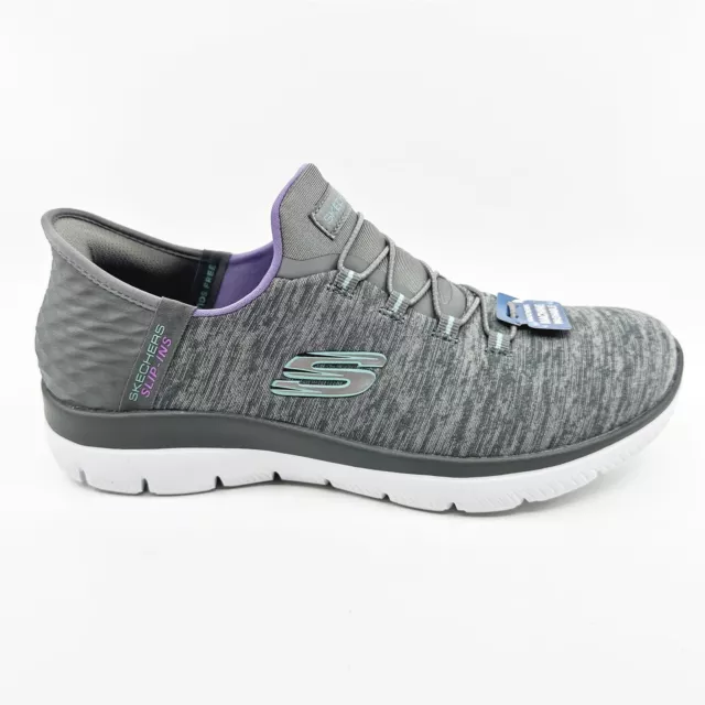 SKECHERS Summits Dazzling Haze Gray Multi Womens  Slip On Sneakers