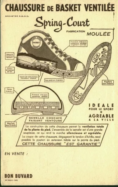 Buvard vintage chaussure de basket ventilée Spring-Court  breveté S G D G