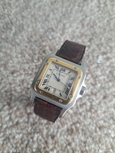 Cartier santos hotsell galbee leather strap