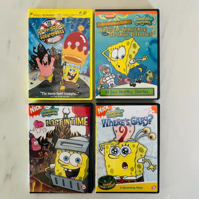 Lot of 4 Spongebob Squarepants - DVD - Movie - Lost - Nonsense - Where's Gary?