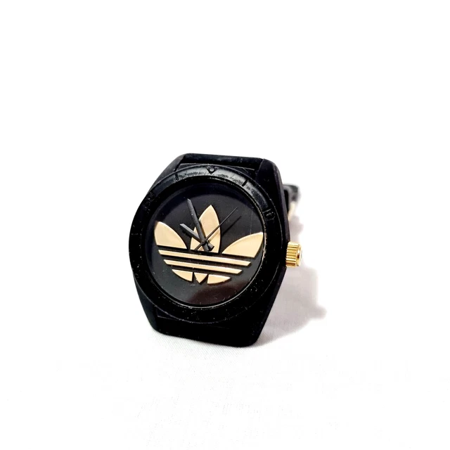 Adidas Santiago Adult Wristwatch ADH2912 Black Gold Silicone Band