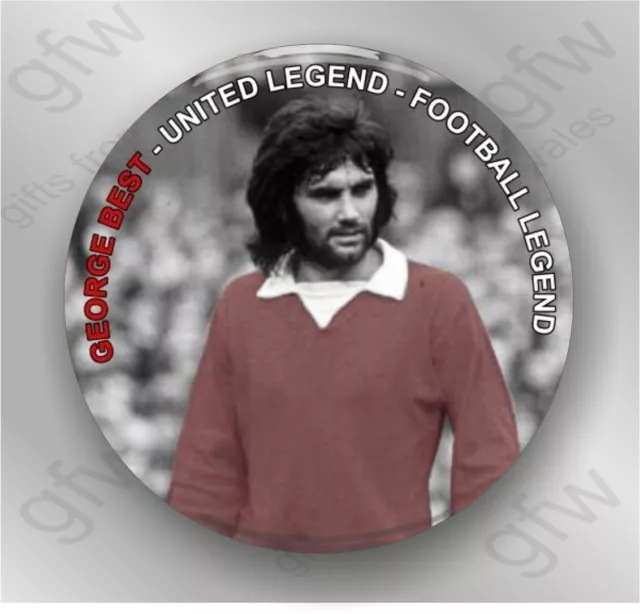 George Best - United / Football Legend - Large Button Badge - 58mm diam