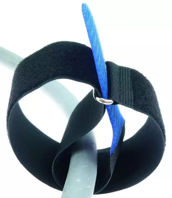 50 x Kabelklettband 50 cm x 50 mm blau Klettband Klett Kabel Binder Band mit Öse 2