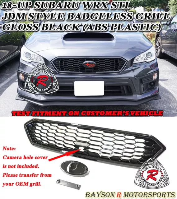 FOR 2018-2021 SUBARU WRX STi Badgeless Style Front Grille (Gloss