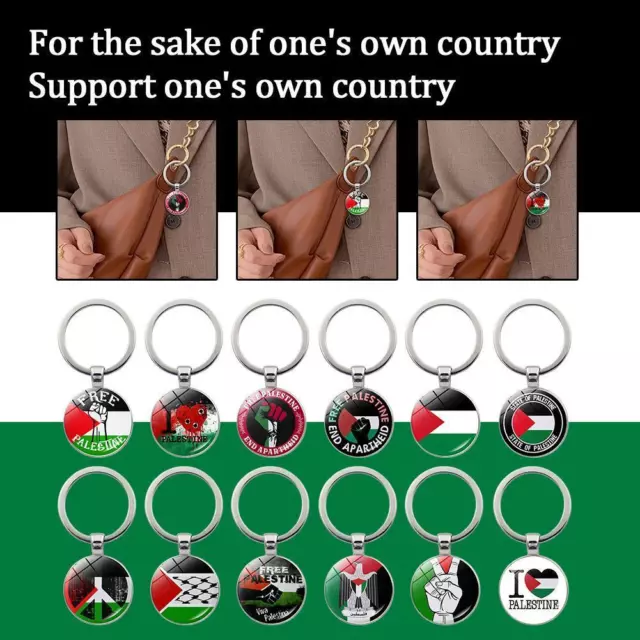 Llavero con bandera palestina mapa llavero regalo y llave para mujeres W6N1