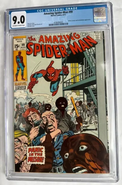 Amazing Spider-Man #99, CGC 9.0, Johnny Carson/Ed McMahon, Marvel 1971 STUNNER