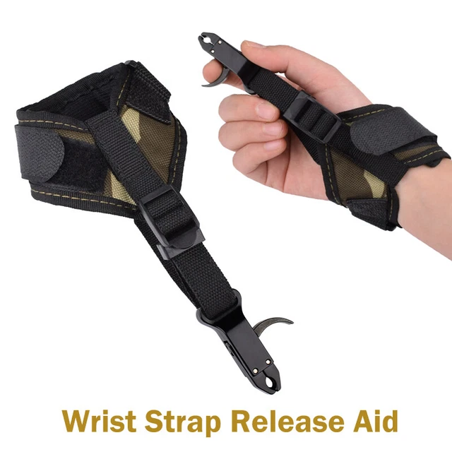 Compound Bow Caliper Release Aid Trigger Wrist Strap Archery Accessories Camo 1X