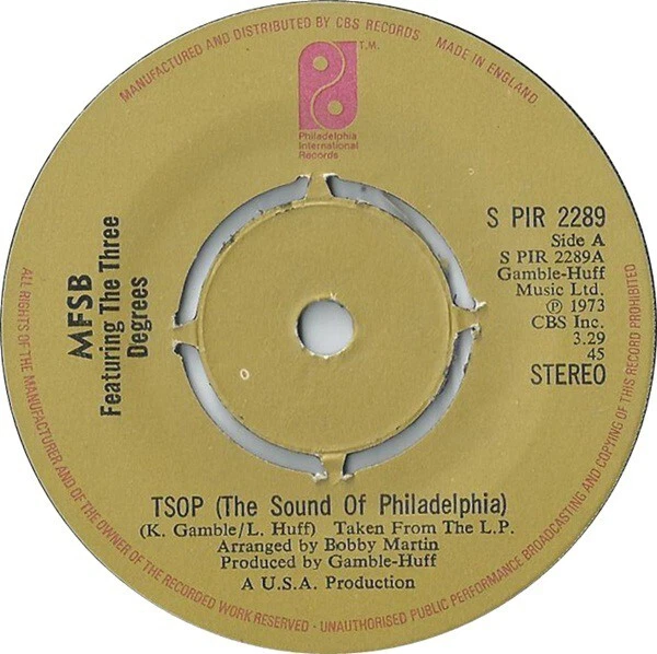 MFSB FEATURING THE Three Degrees - TSOP (The Sound Of Philadelphia) (7 ...
