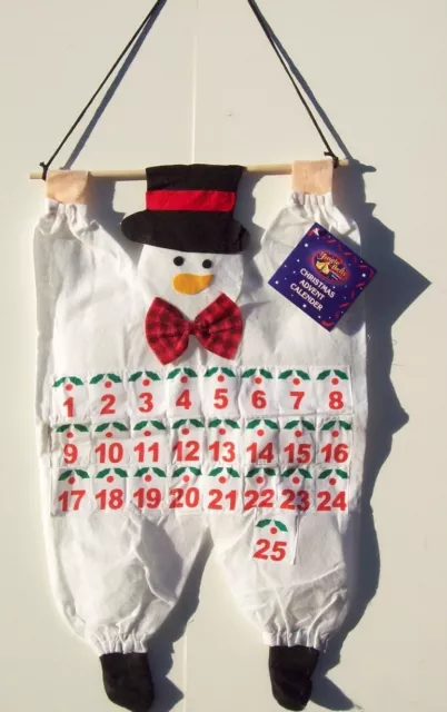 Christmas Fabric Advent Calender Countdown To Xmas 25 Pocket - Cute Snowman