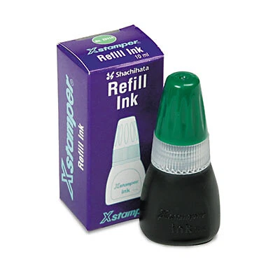 Xstamper Refill Ink for Xstamper Stamps, 10 mL Bottle, Green 22114 SHACHIHATA