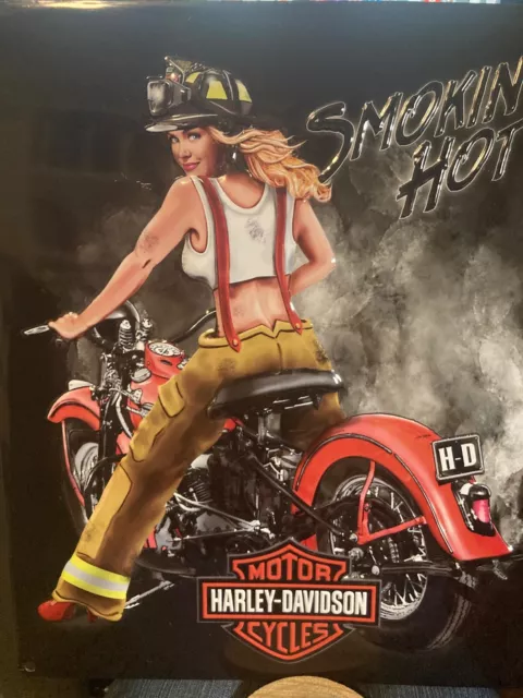 Ande Rooney Harley Davidson Smokin' Hot Tin Sign, 13 x 15 inches - 2014