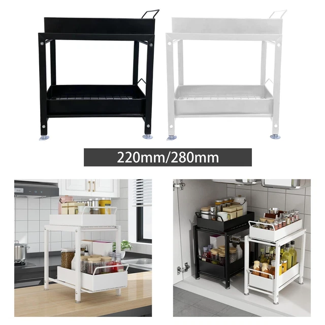 Gralara Tiroir Coulissant Suspendu Sous Étagère, Panier De Rangement Métallique, Organisateur De Placard, Corbeille Sans Perçage, Panier à Glissière Pour Ranger Sous-Vêtements Et Accessoires, Noir