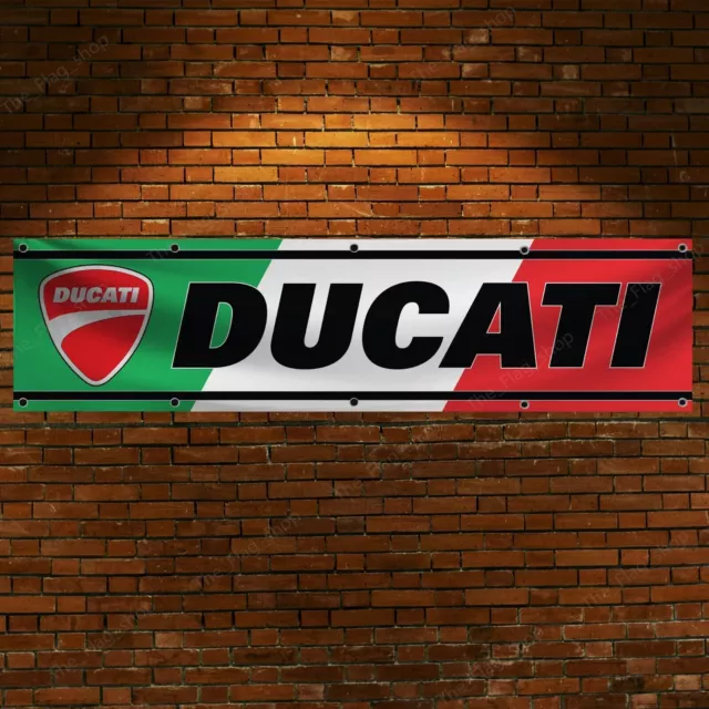 Ducati Italie 2x8ft Bannière Performance Moto Racing Show Drapeau Garage Signe 2