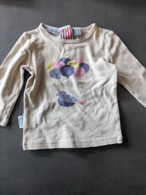 SOOKI Baby Bird Long Sleeve Top 100% Cotton Size 00 3-6 Months VGUC