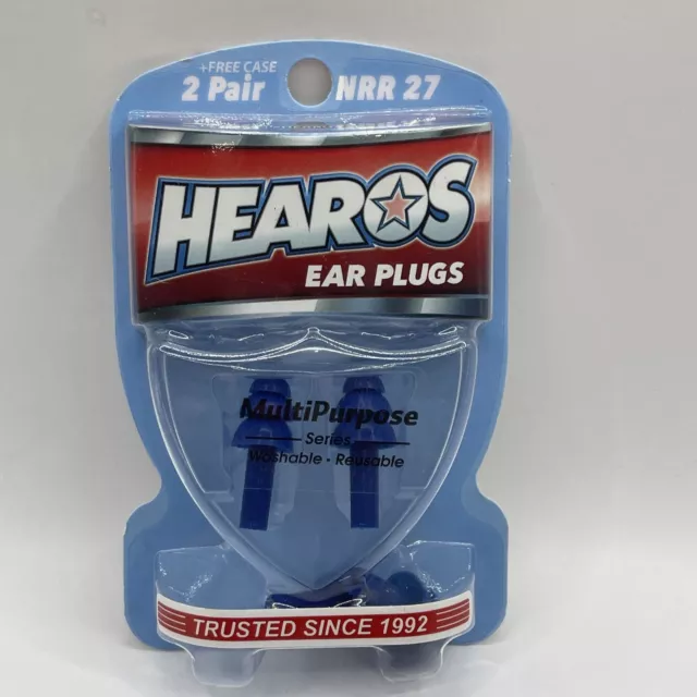 HEAROS MULTIPURPOSE Ear Plugs 2 pack with case NRR 27