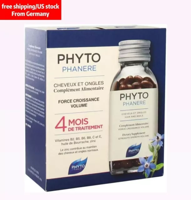 Phytophanere Hair&Nails Dietary Supplements,Vitamin C/E/B2 2X120 Caps-4 Month