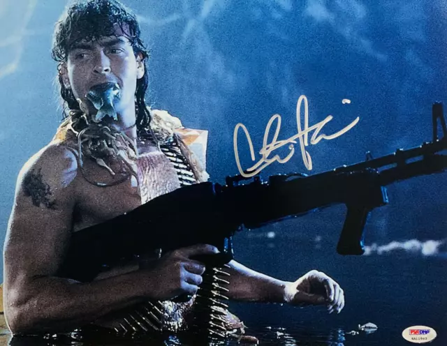 Original Charlie Sheen Autogramm Poster signiert Hot Shots Signed Photo PSA COA