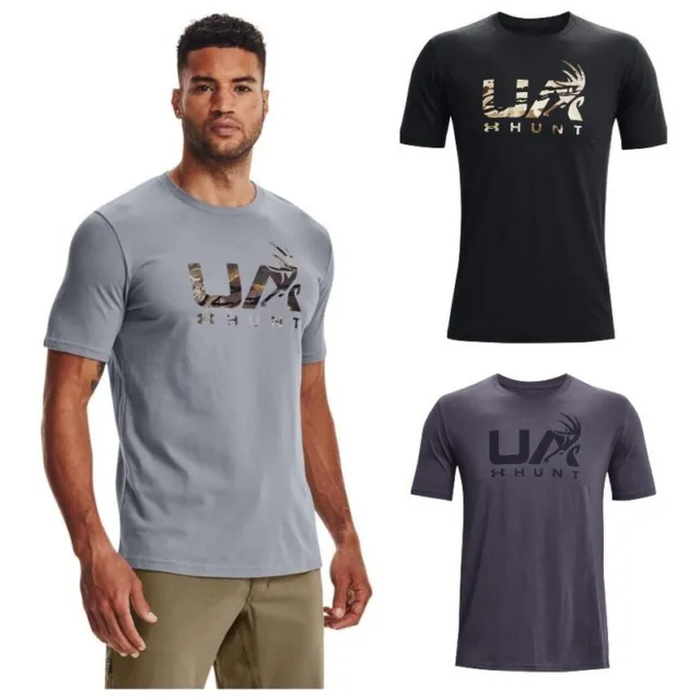 Under Armour T Shirt Mens UA Short Sleeve Cotton Graphic Tee Sizes Small to  4XL