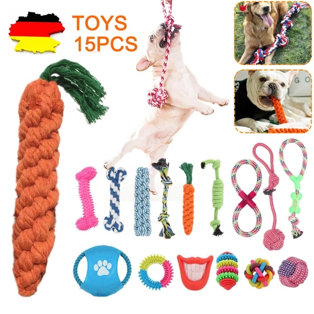 15/10x Set Hunde Spielzeug aus Seil Kauspielzeug Pet Dog Toy Hund Welpen Kauen