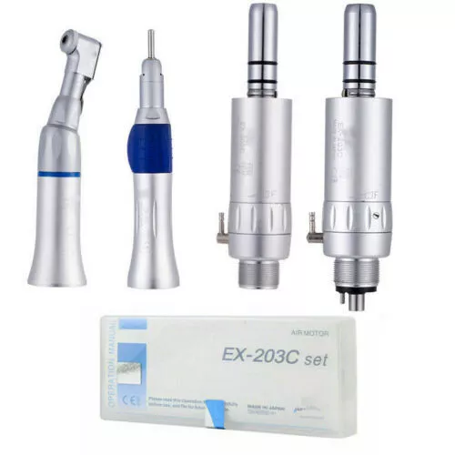 Dental Low Speed Handpiece Kit NSK EX-203C Set Straight Contra Angle Air Motor