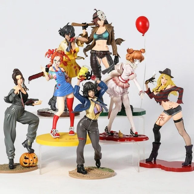 Horror Bishoujo Statue Halloween Leatherface Pennywise Myers PVC Model Toy NEW