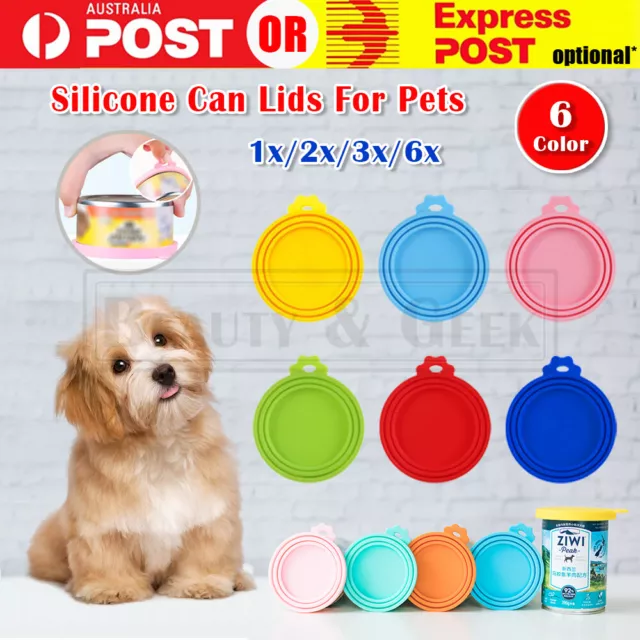 1/2/3/6x  Pet Food Can Silicone Cover Lid Dog Cat Tin Reusable Storage Cap SYD