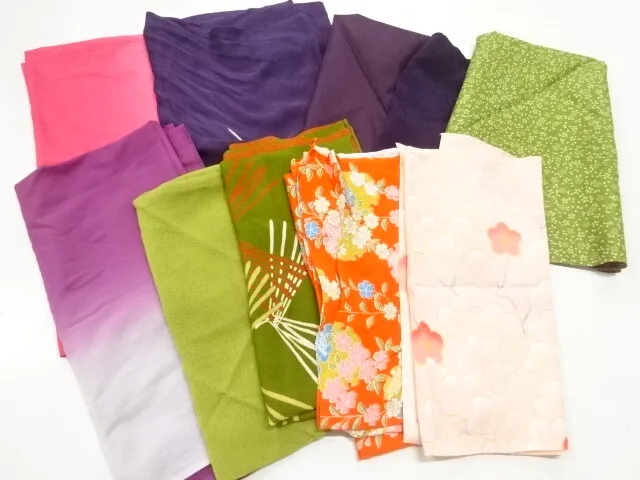 11128# Japanese Kimono / Furoshiki / Set Of 10
