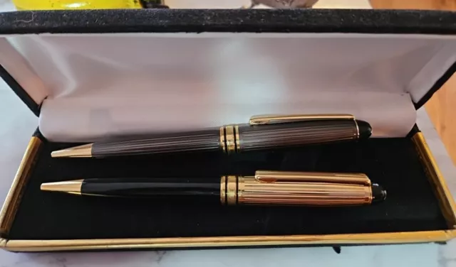 vintage ball point pen set Gold & Black, Gold & Gray