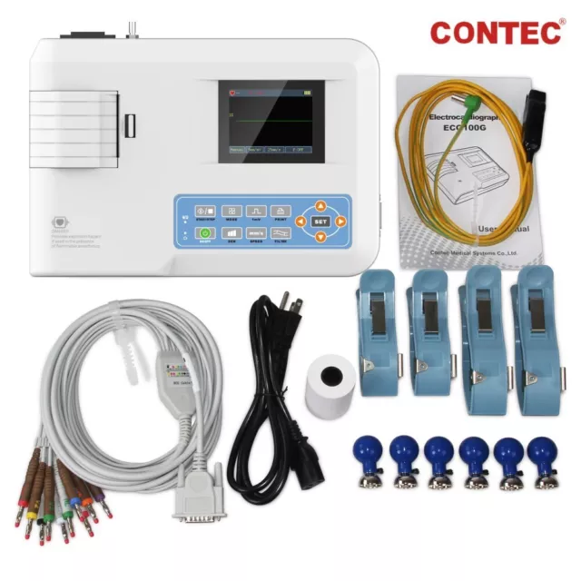 CE ECG100G Farb LCD 12 Kanal EKG Gerät mit Ein-Kanal Drucker Elektrokardiograph