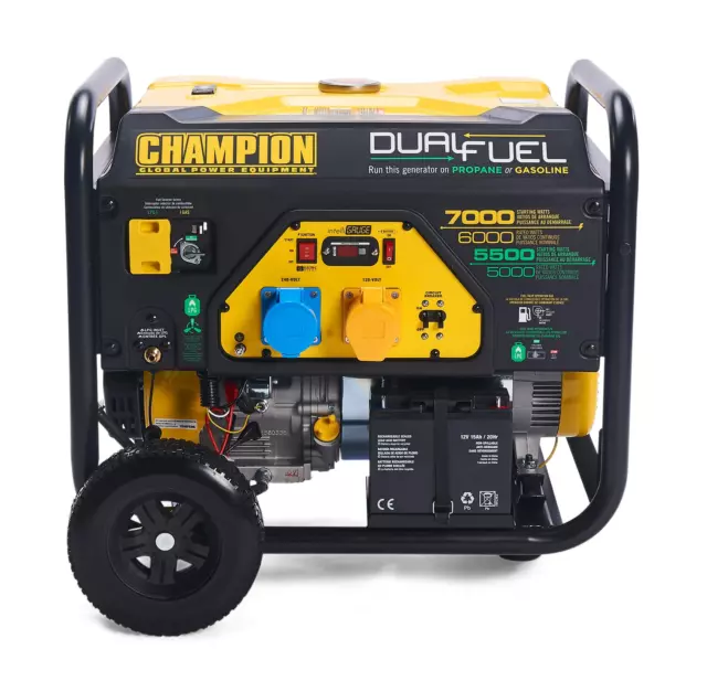 Champion 7000 Watt LPG Dual Fuel Portable Generator With Electric Start, 439cc