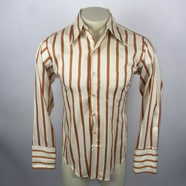 NOS Vintage Disco Shirt Tie Acetate Dagger Collar Nik 60s 70s NEW vtg Mens  SMALL