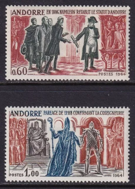 FRENCH ANDORRA 1964 History (2nd Issue) set of 2 SG F190-F191 MH/* (CV £46)