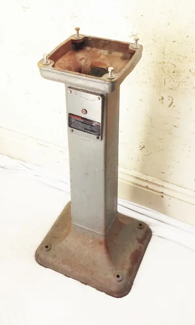Vtg Delta Rockwell bench grinder tool cast iron pedestal base stand industrial