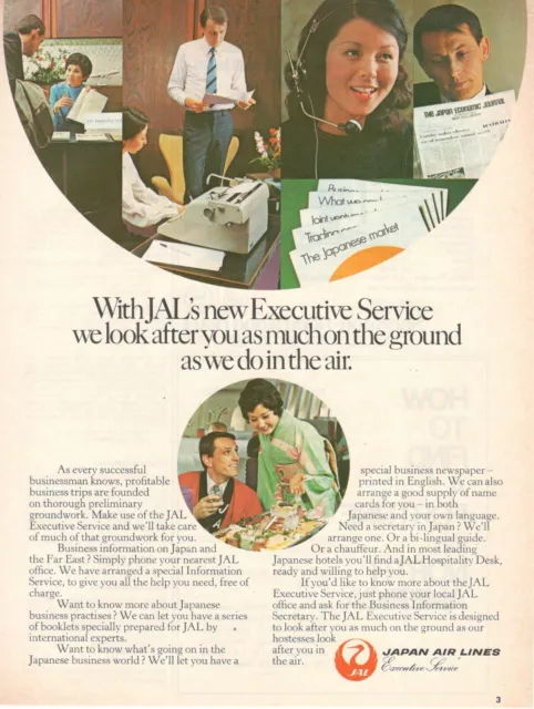 Jal Japan Airlines Advertising 1974 Executive Service