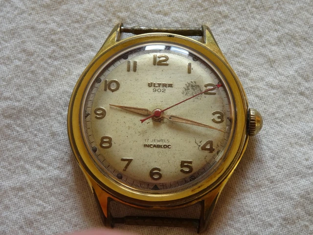 Montre Ancienne Mécanique ULTRA - Boîtier Doré, Pour Pièces Ou Collection