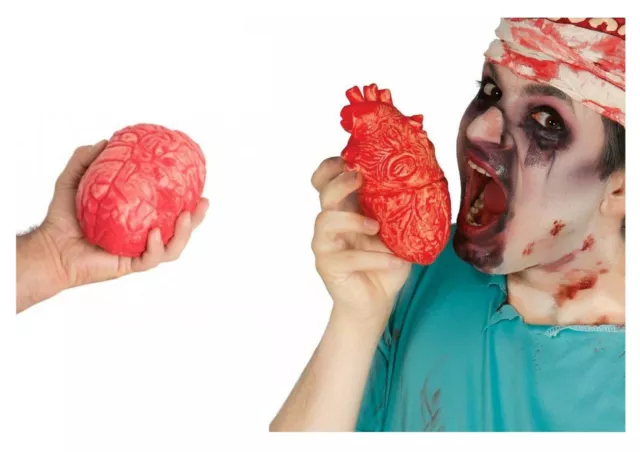 Falsche Blutig Herz Gehirn Halloween Requisiten Getrennt Latex Körper Teile Deko