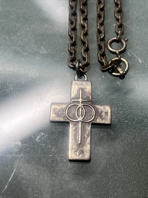 Surreal Hand-Forged Crucifix Necklace with 19th century . 3