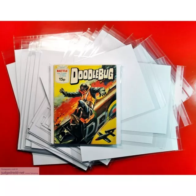 Battle Picture Library Digest Series SIze1 Comic Bags and Backing Sheets x 25