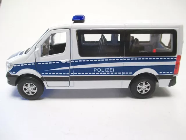 Mercedes Sprinter Polizei Modellauto Metall 12 cm diecast Welly Model 3