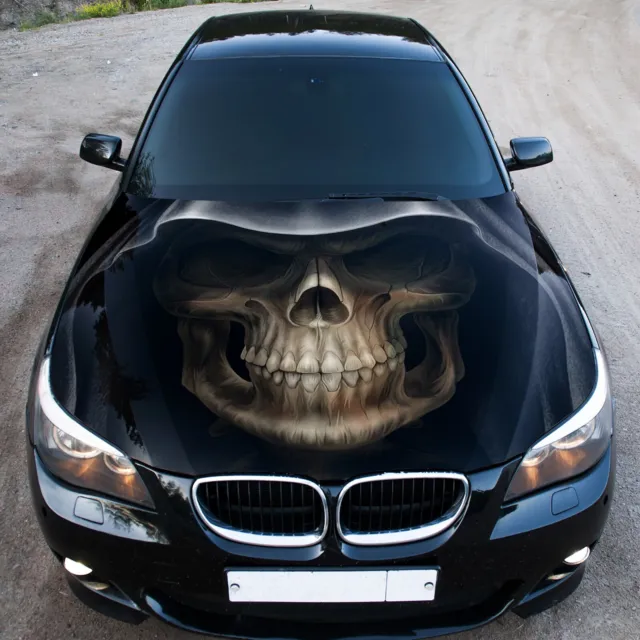 Grim Reaper Skull Hood Wrap Decal Vinyl Sticker Death Color Graphic Fit Any Car