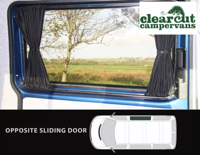 VW T5/T6 LWB Campervan Blackout Curtain Set - Twin Sliding Doors, Nearside  Rear Quarter and Tailgate - Clearcut Conversions
