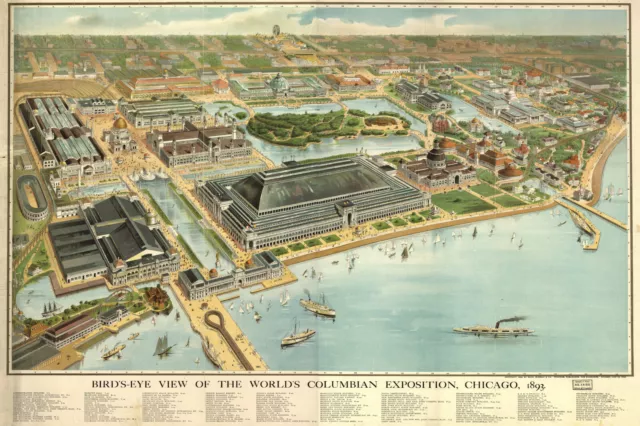 Poster, Many Sizes; Map Worlds Columbian Exposition Fair Chicago 1893