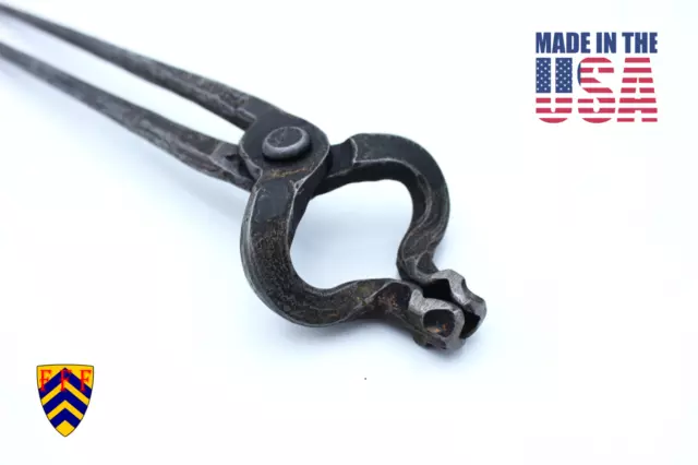 Fiery Furnace Blacksmith - 1/4-Inch Offset Bolt Jaw Tongs - MADE IN THE USA