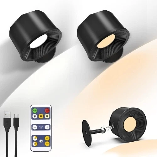 Appliques Murales Sans Fil Rechargeables – Lot De 2, Avec Télécommande, RGBW, 5000 MAh, Abat-jour Tissu, Pour Chambre Salon - 9