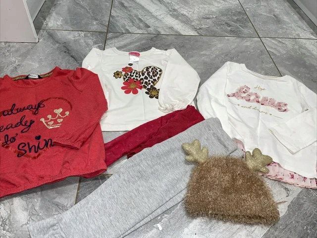 Girls bundle 6 items 3-4 years tops hat tights leggings F&f Penny m george