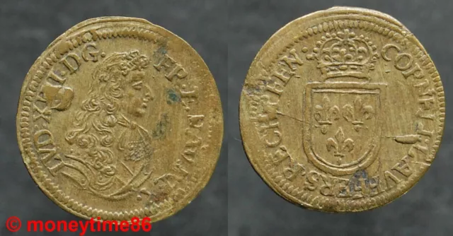 Jeton type Nuremberg (Cornell Lauffers) Louis XIII Roi de France Navarre SUPERBE