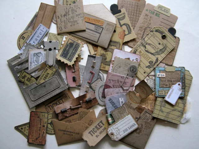 gem. Karten-Bastelset, "Tags, Tickets, Postale", Scrapbooking,Kartenaufleger 1.3