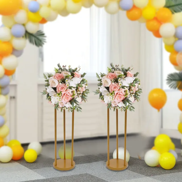 2x Gold Wedding Flower Stand Set Flower Vase Party Wedding Centerpieces Decor